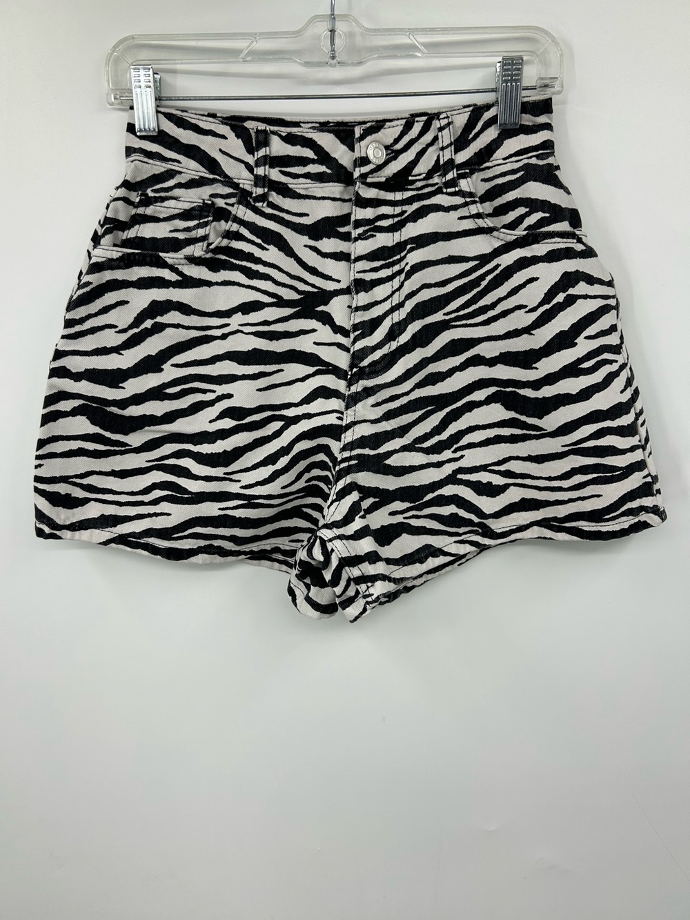 ASOS DESIGN Zebra Denim High Waisted Cotton A-line Style Size 4